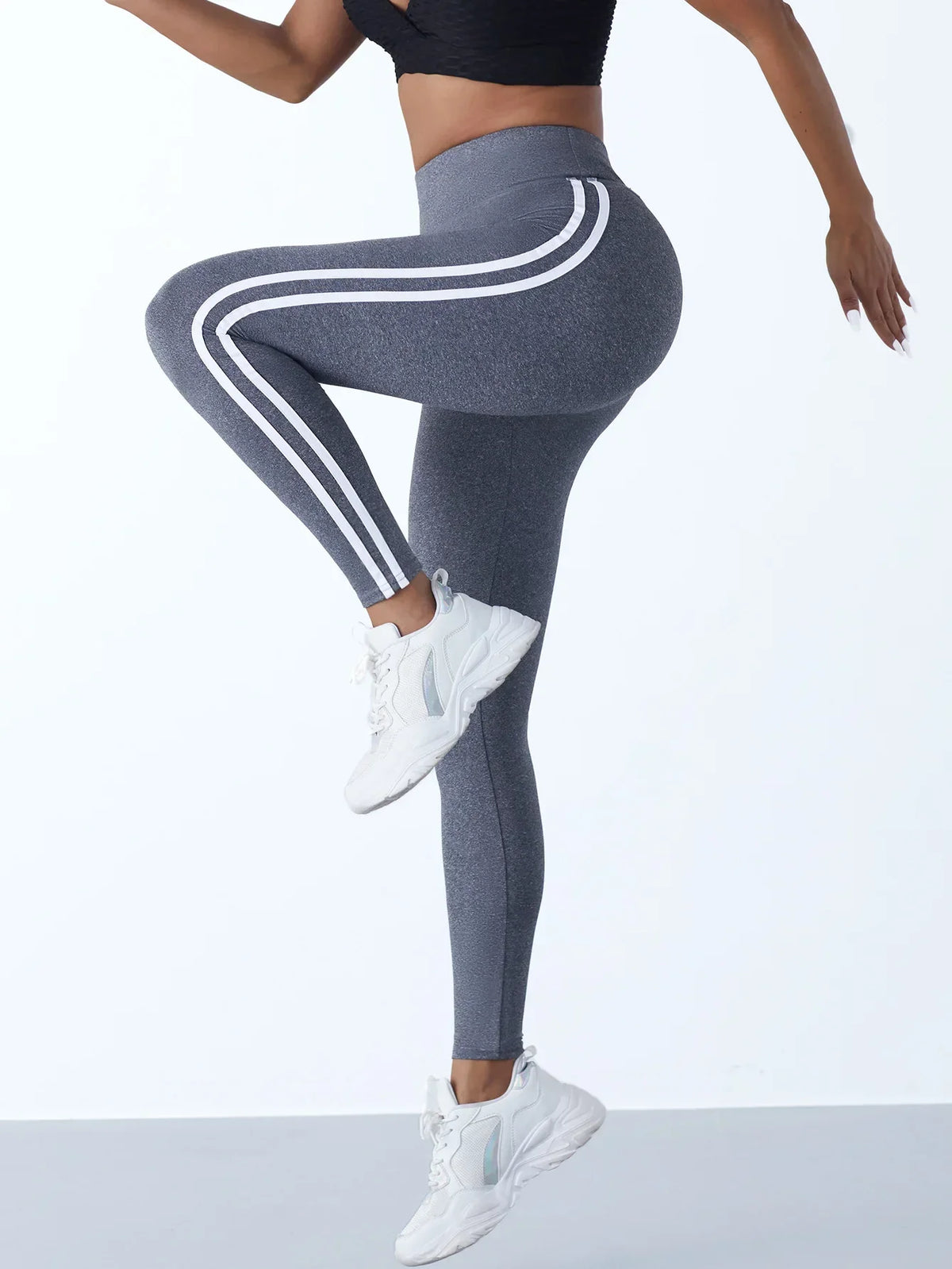 Women's Striped Yoga Leggings – Slim Fit Sports Pants