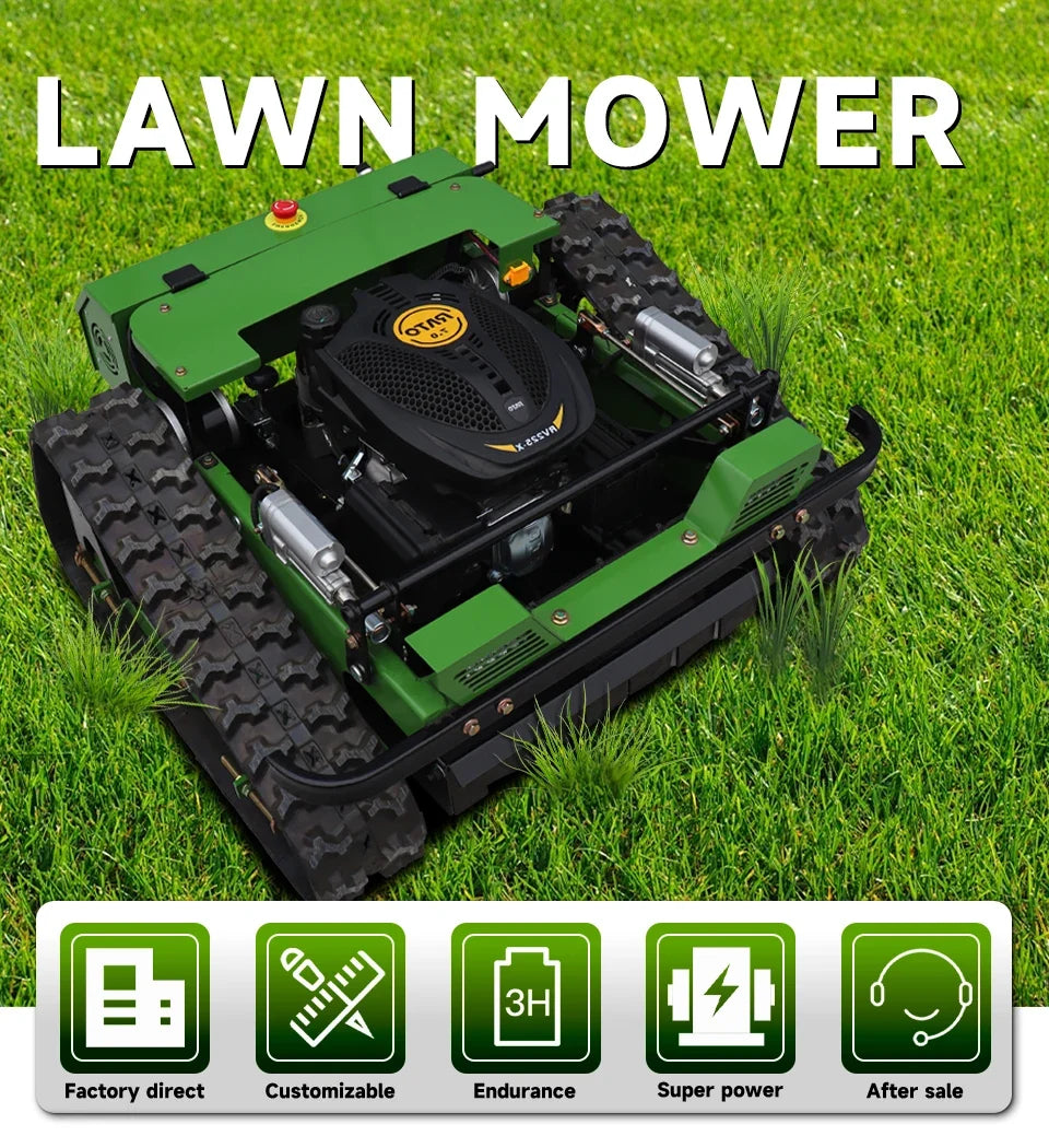 Remote Control Lawn Mower, 9.5HP Petrol, 500mm Cutting Width, All-Terrain Slope Mower