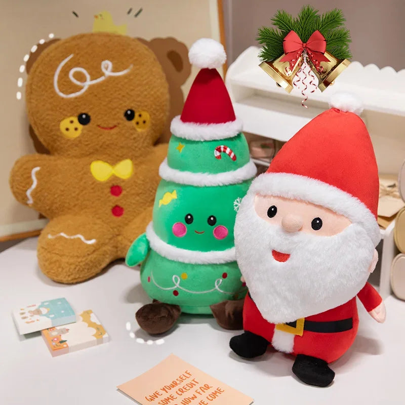 Cute Christmas Plush Toys – Santa, Elk, Snowman & Gingerbread Doll