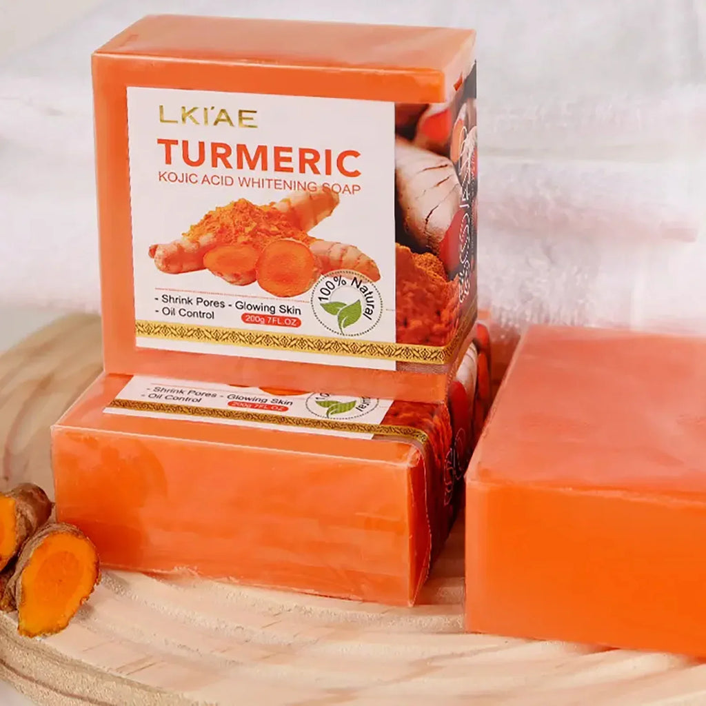 Turmeric Soap Bar for Face and Body, Brightening Cleansing Soap with Kojic Acid