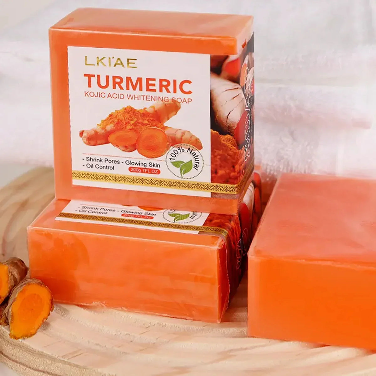 Turmeric Soap Bar for Face and Body, Brightening Cleansing Soap with Kojic Acid