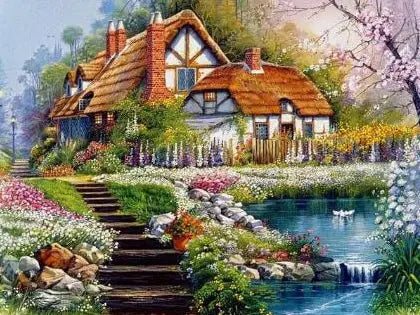 5D Diamond Painting Landscape House Full Drill DIY Embroidery Kit