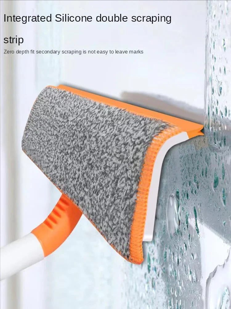 Telescopic Window Cleaning Mop – Microfiber Glass Squeegee & Scraper