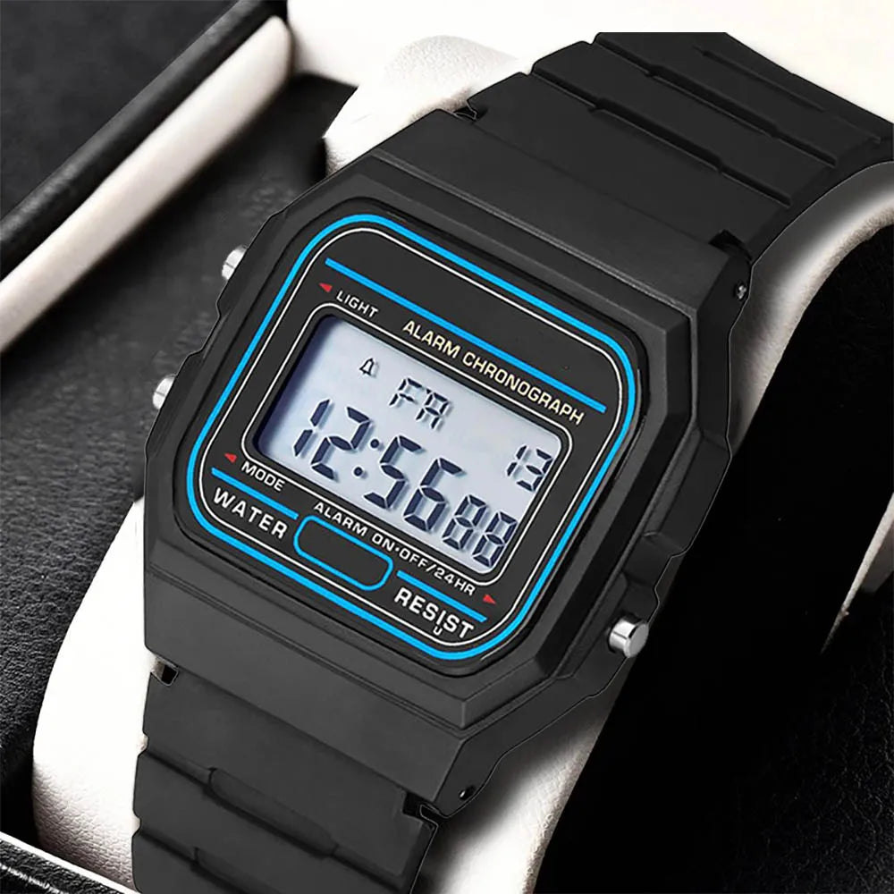 Men's LED Digital Military Watch – Vintage Silicone Sport Wristwatch