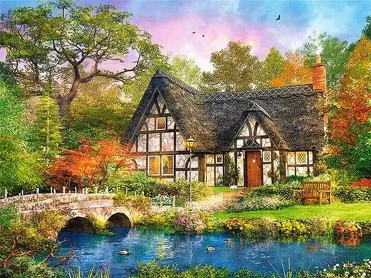 5D Diamond Painting Landscape House Full Drill DIY Embroidery Kit