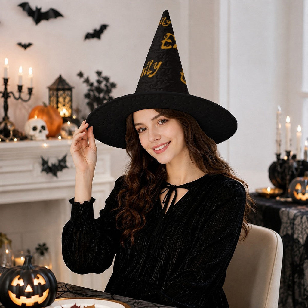 Personalized Halloween Witch Hat with Custom Name – Witch Costume Accessory for Adults & Teens