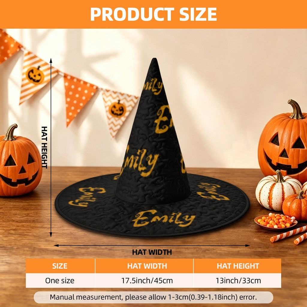 Personalized Halloween Witch Hat with Custom Name – Witch Costume Accessory for Adults & Teens