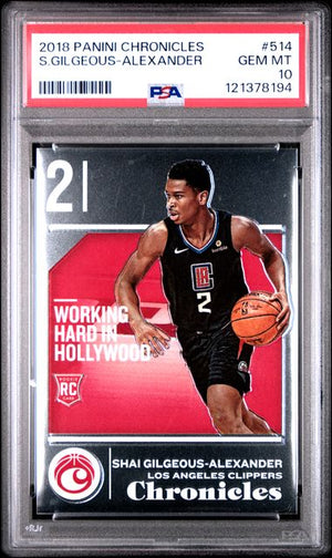 Graded 2018-19 Panini Chronicles Shai Gilgeous-Alexander #514 Rookie RC Basketball Card PSA 10 Gem Mint