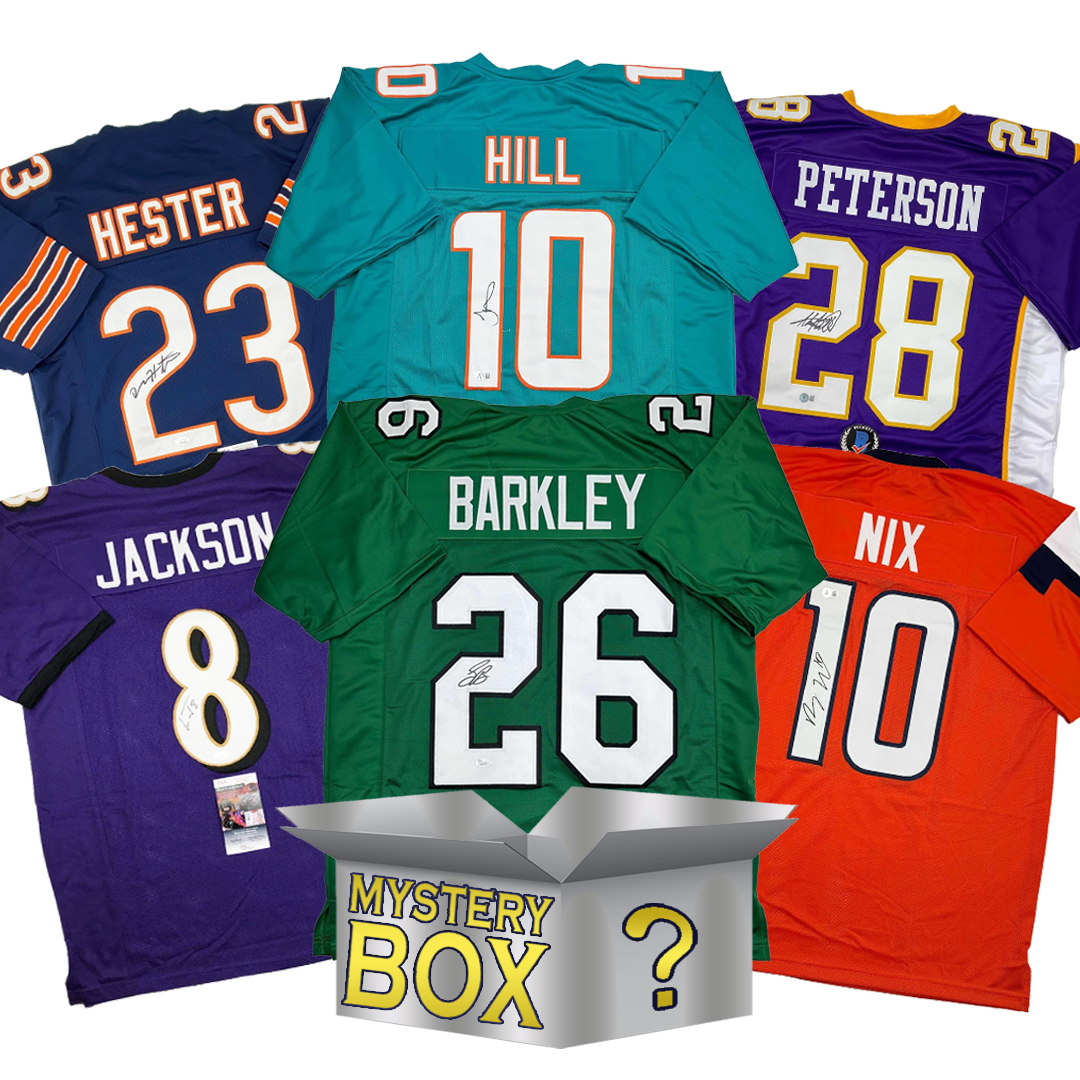 Autographed/Signed Football SILVER Series 4 Jersey Mystery Box with PSA JSA or Beckett COA