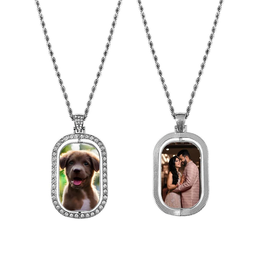 Custom Photo Pendant Necklace – Double-Sided Portrait Charm | Gold & Silver