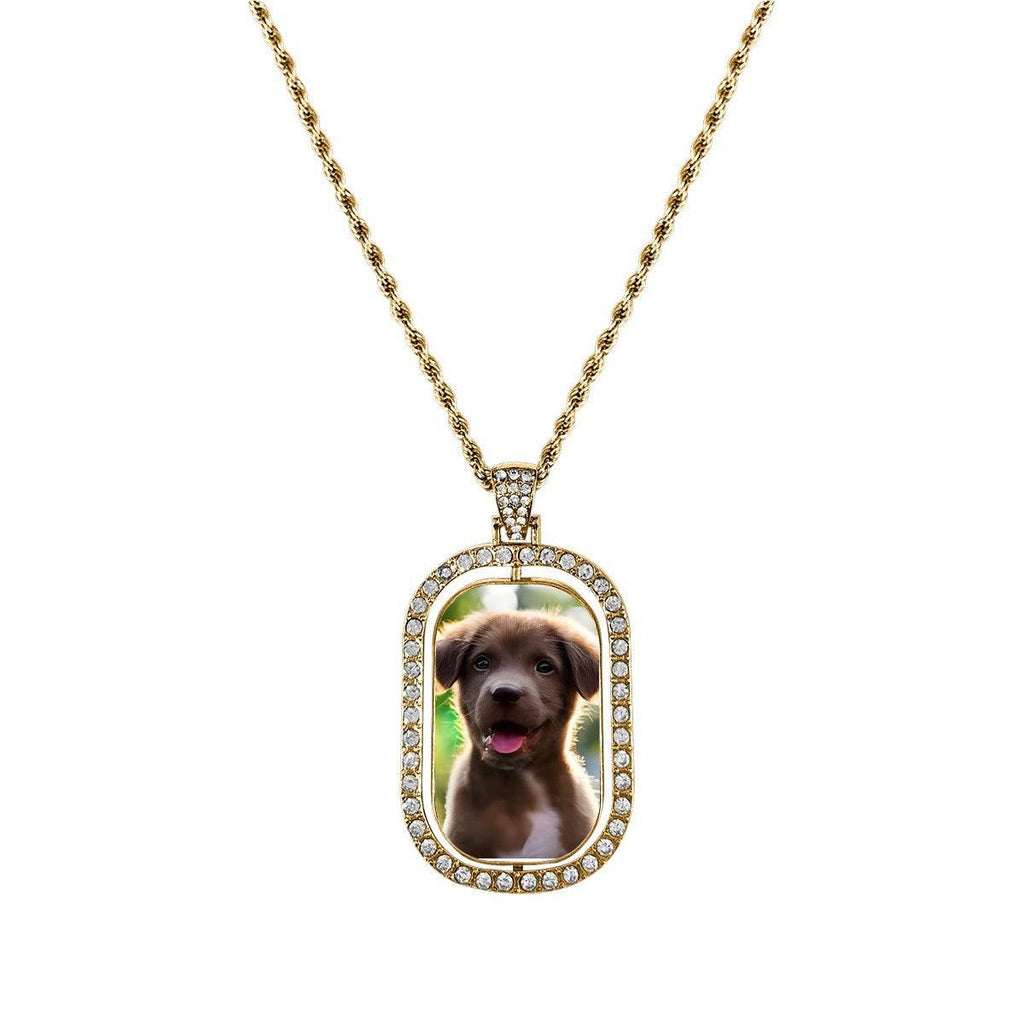 Custom Photo Pendant Necklace – Double-Sided Portrait Charm | Gold & Silver