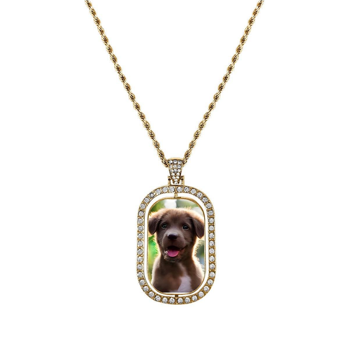 Custom Photo Pendant Necklace – Double-Sided Portrait Charm | Gold & Silver