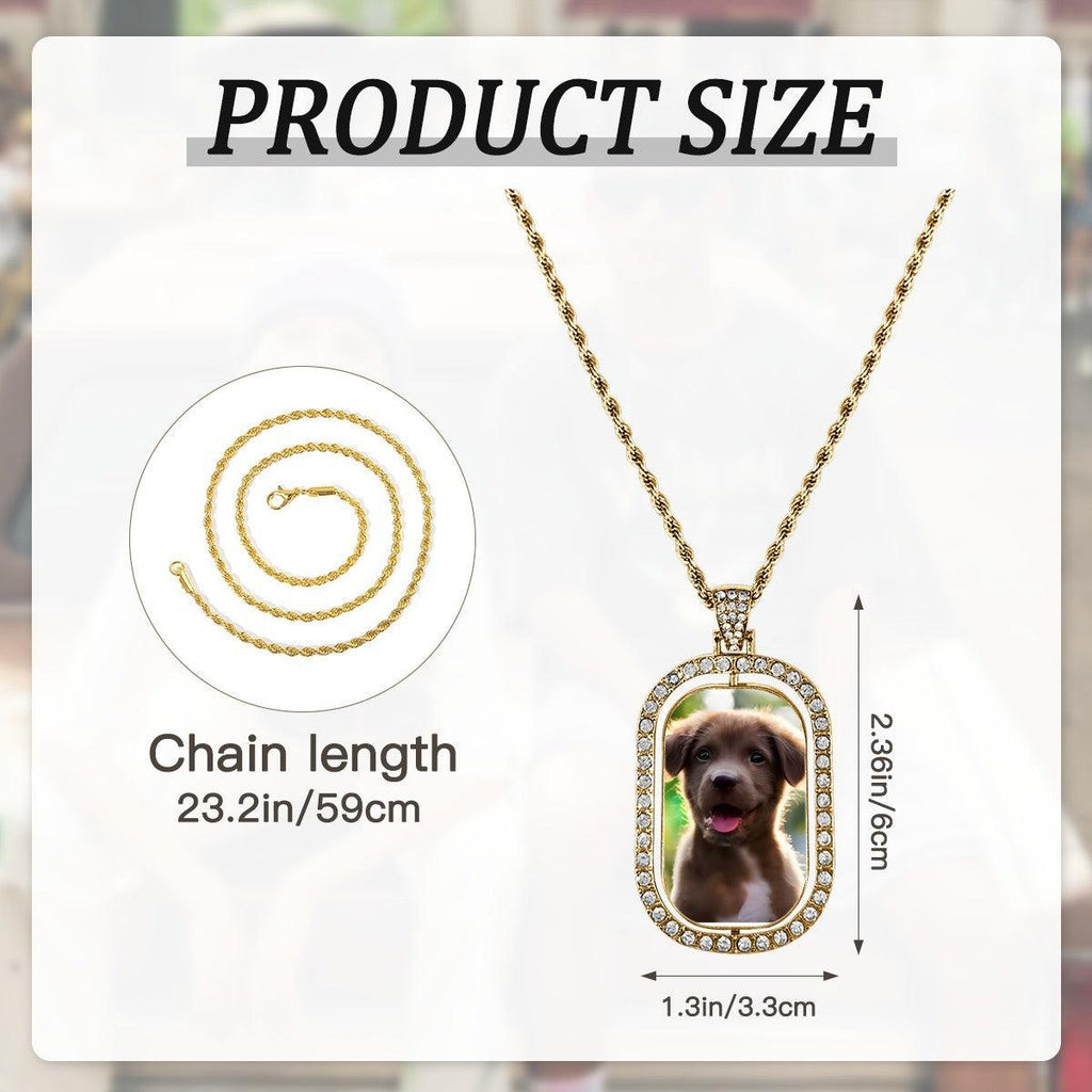 Custom Photo Pendant Necklace – Double-Sided Portrait Charm | Gold & Silver