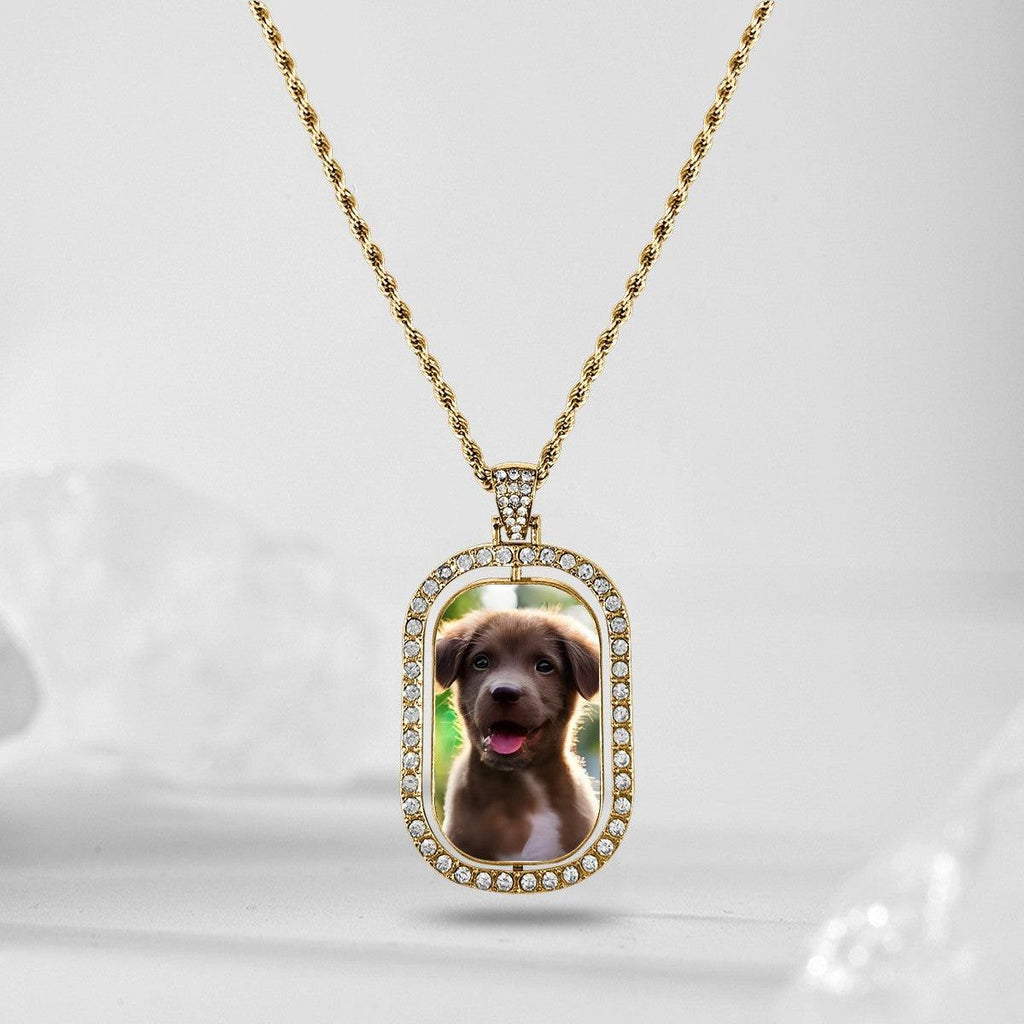 Custom Photo Pendant Necklace – Double-Sided Portrait Charm | Gold & Silver