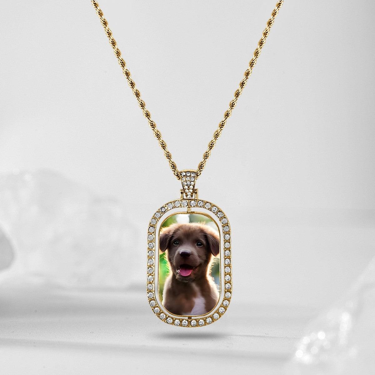Custom Photo Pendant Necklace – Double-Sided Portrait Charm | Gold & Silver