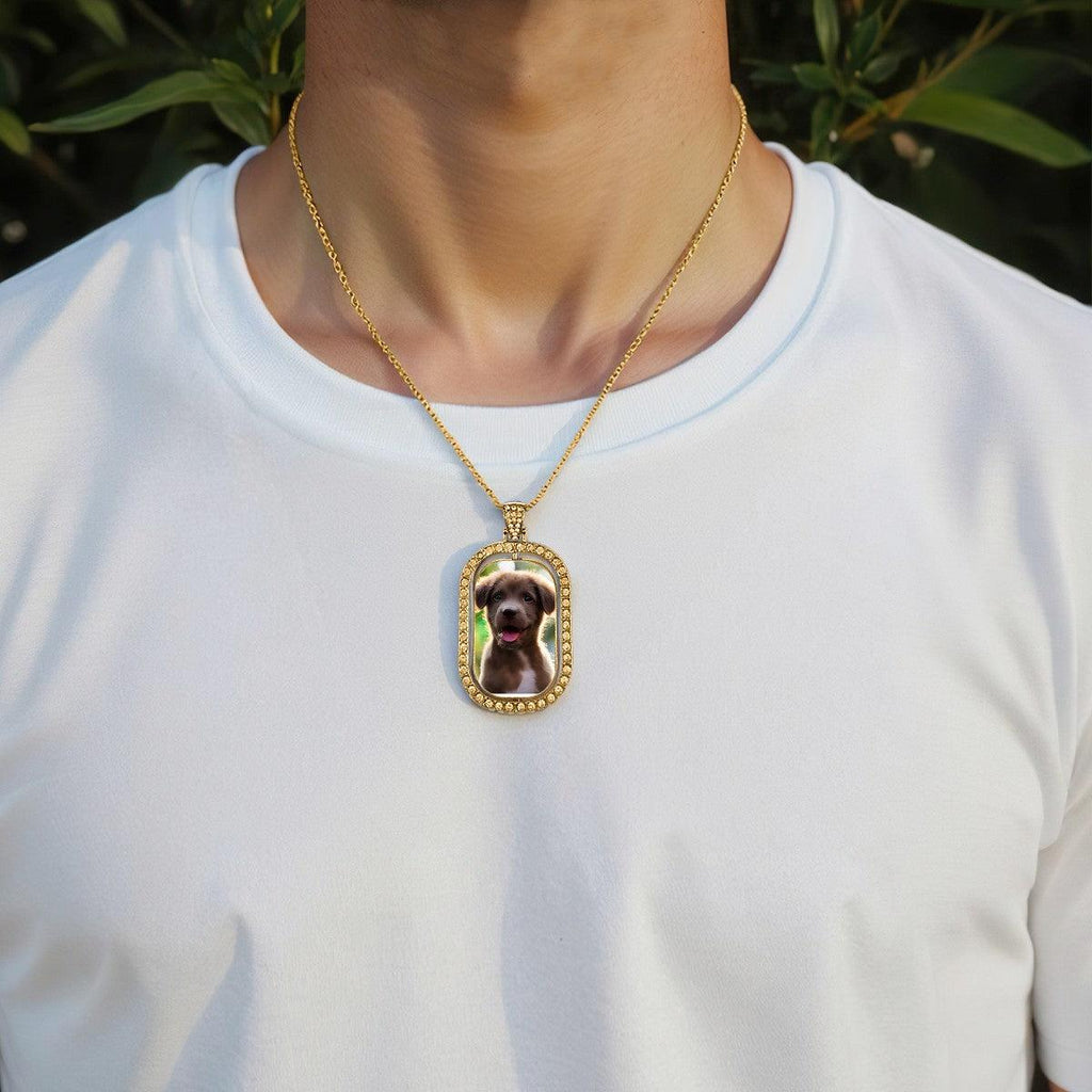 Custom Photo Pendant Necklace – Double-Sided Portrait Charm | Gold & Silver