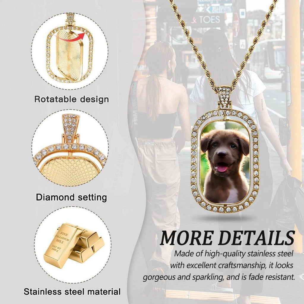 Custom Photo Pendant Necklace – Double-Sided Portrait Charm | Gold & Silver
