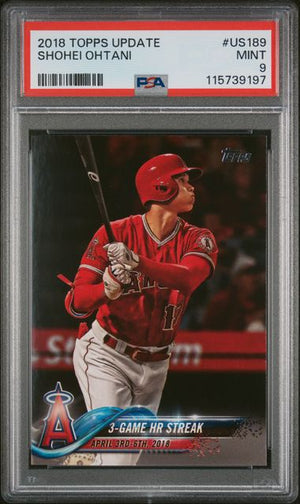 Graded 2018 Topps Update Shohei Ohtani #US189 Rookie RC Baseball Card PSA 9 Mint