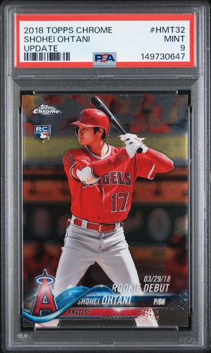 Graded 2018 Topps Chrome Update Shohei Ohtani #HMT32 Rookie RC Baseball Card PSA 9 Mint