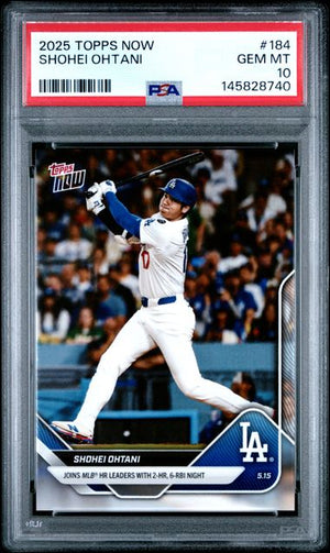Graded 2025 Topps Now Shohei Ohtani #184 Baseball Card PSA 10 Gem Mint