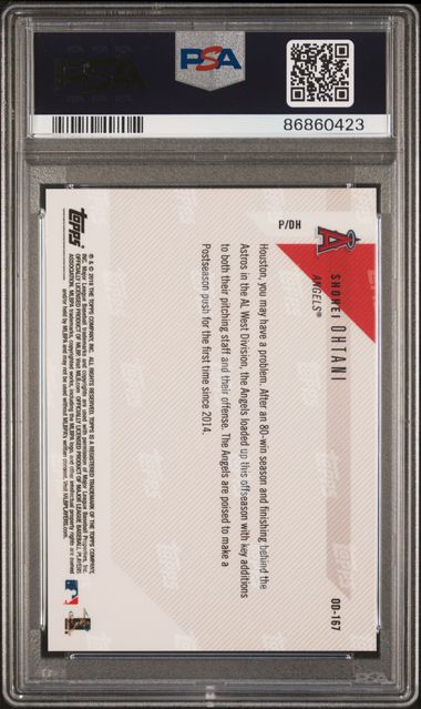 Graded 2018 Topps Now Shohei Ohtani #OD167 Rookie RC Baseball Card PSA 9 Mint