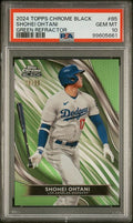Graded 2024 Topps Chrome Black Shohei Ohtani #85 /99 Green Refractor Baseball Card PSA 10 Gem Mint