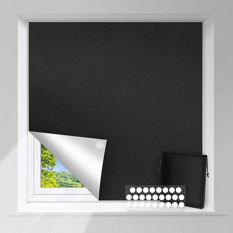 Removable Blackout Window Cloth, 100% Light Blocking Privacy Curtain
