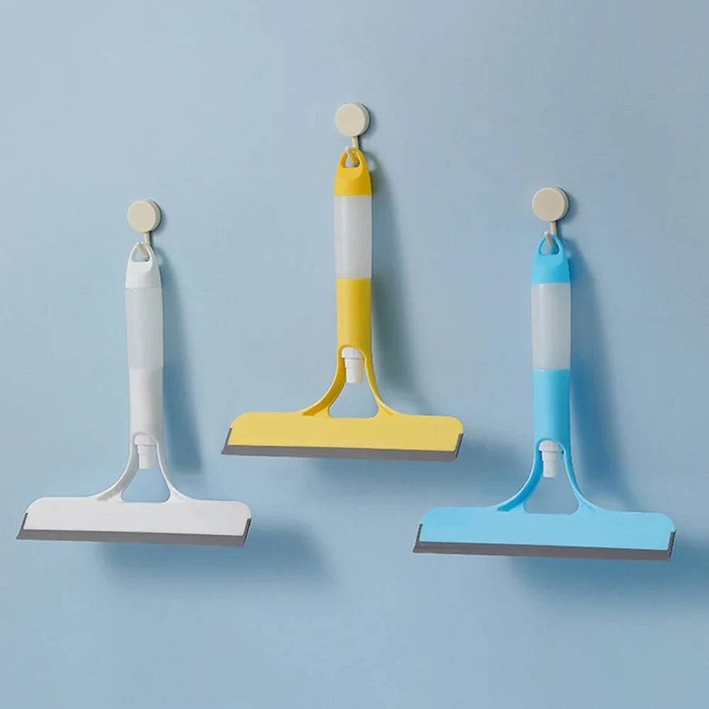 3-in-1 Window Cleaning Squeegee – Glass Mirror Wiper with Spray Bottle & Scrubber