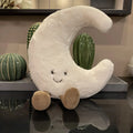 Smile Face Sun & Moon Plush Toy – Cute Cartoon Weather Pillow
