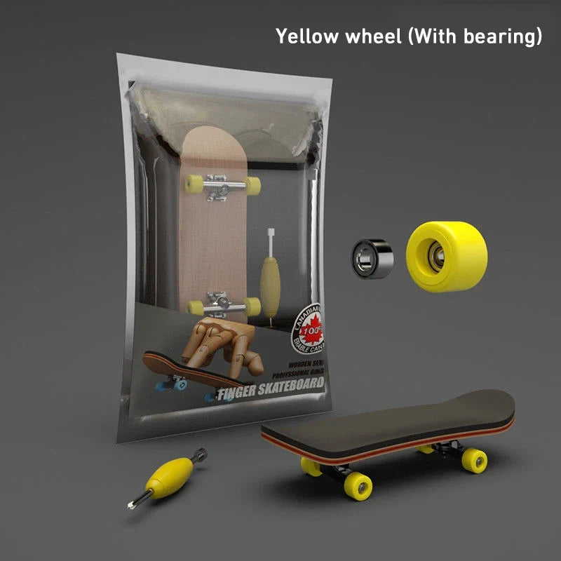 Maple Wood Finger Skateboard Toy | Mini Puzzle & Anti-Stress Gift