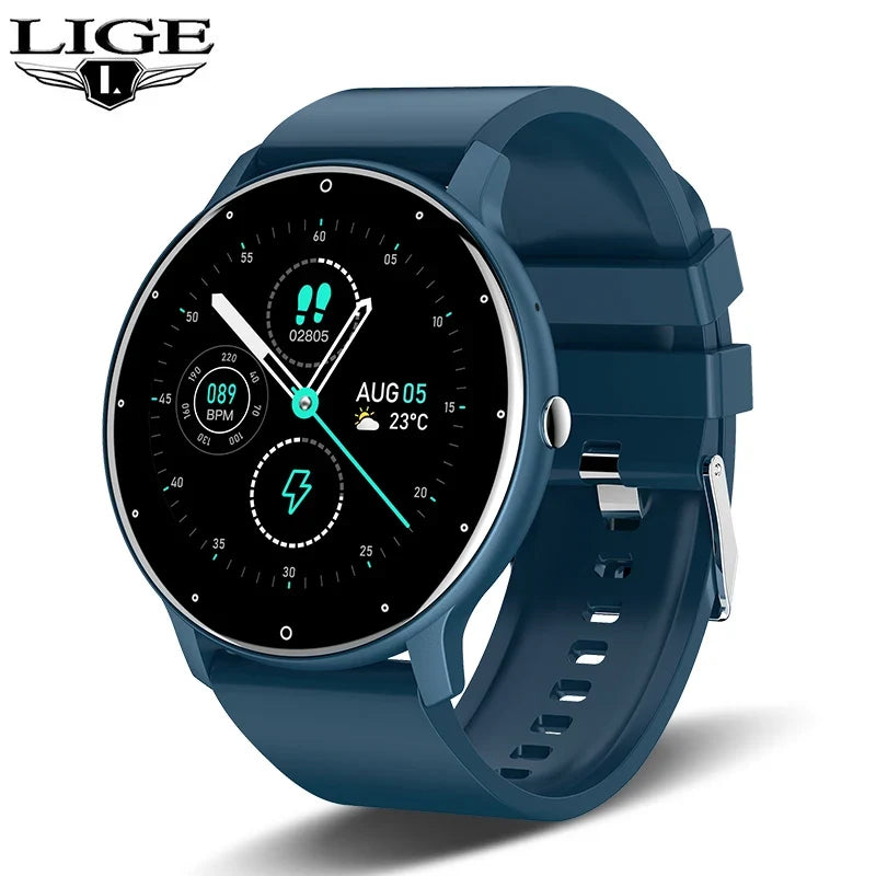 Smart Watch with Bluetooth Call – Round Full Touch Screen Fitness Tracker with Heart Rate Monitor