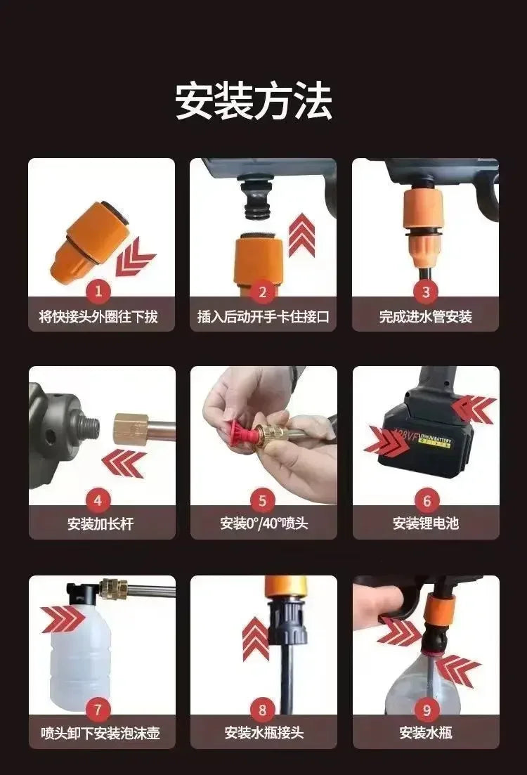 Portable High-Pressure Water Gun – Multi-Function Cleaning Sprayer