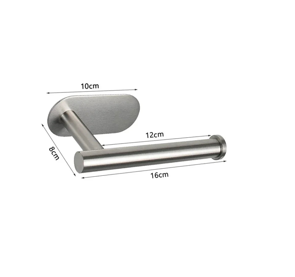 Self-Adhesive Toilet Paper Holder with Shelf – Stainless Steel