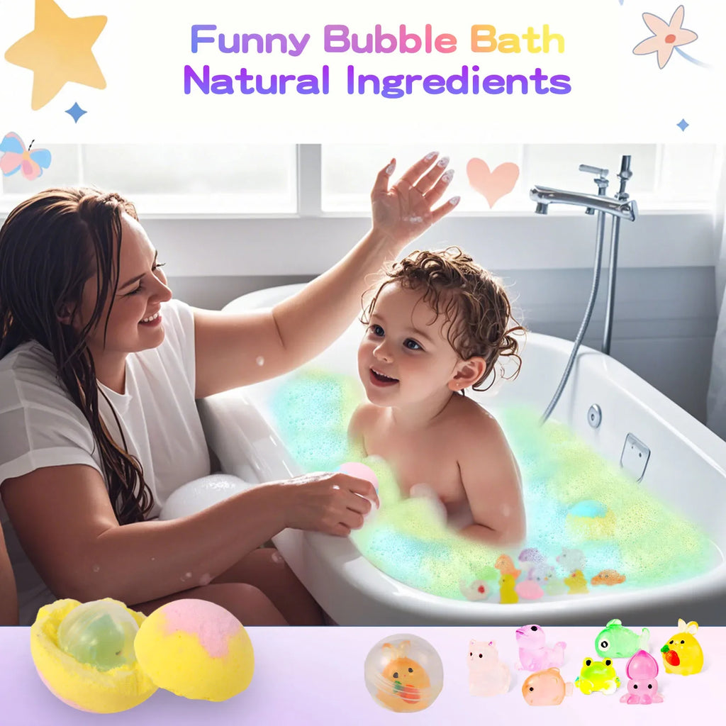 Bath Bombs for Kids – Natural Fizzy Surprise Bath Toys Inside