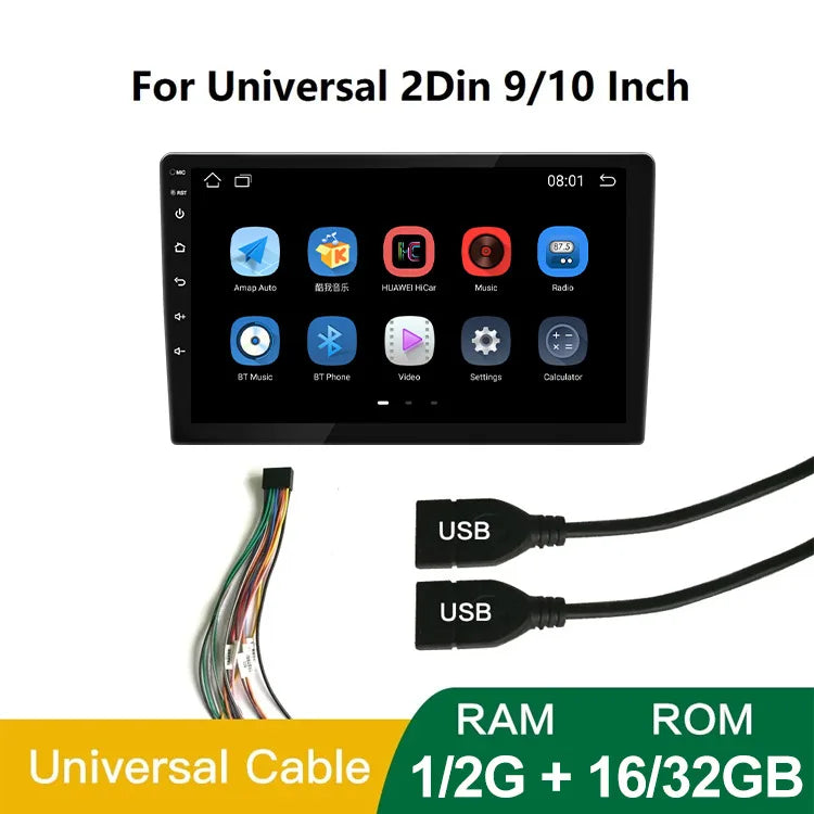 Car Touch Screen Display with Wireless CarPlay & Android Auto – 7/9/10 Inch