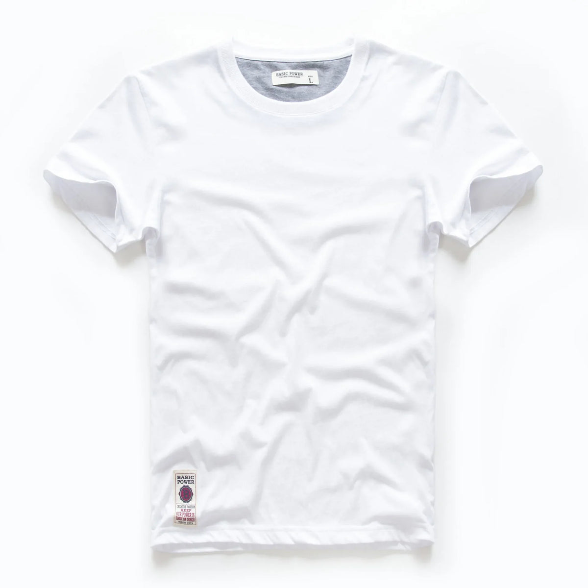 Men's Cotton Basic T-Shirt, Casual Short Sleeve Streetwear Tee
