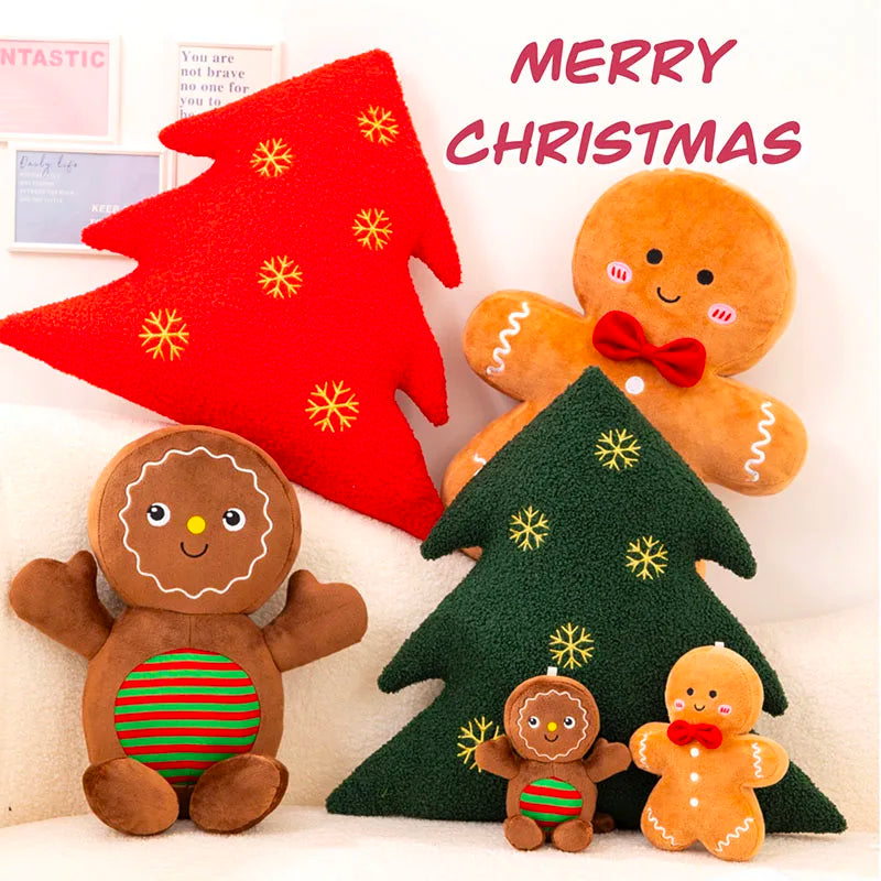 Gingerbread Plush Toy – Caramel Chocolate Stuffed Xmas Cushion Doll