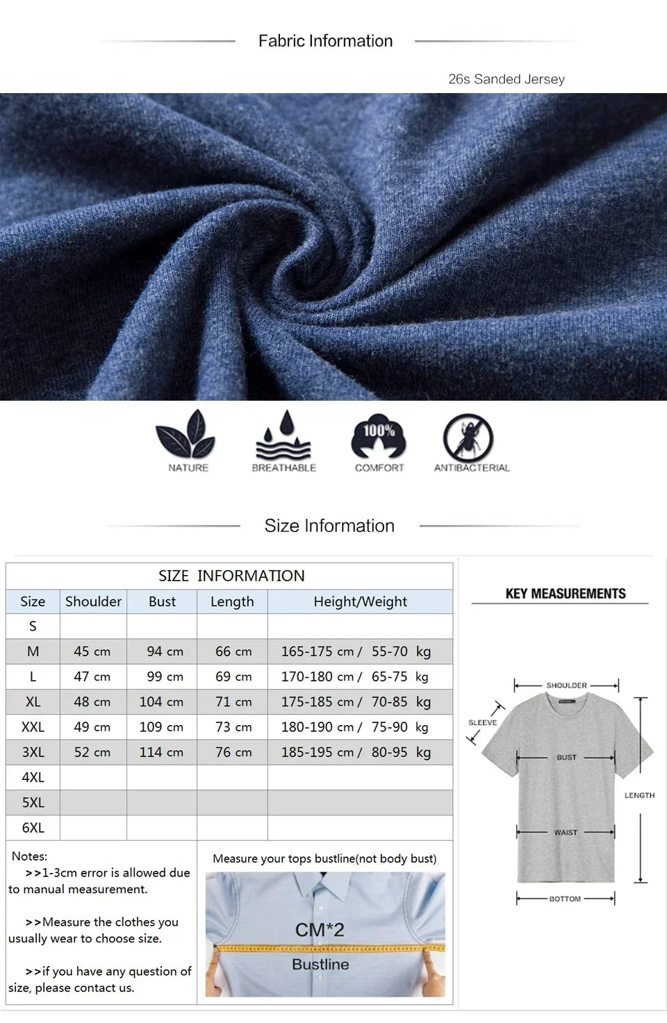 Men's Cotton Basic T-Shirt, Casual Short Sleeve Streetwear Tee