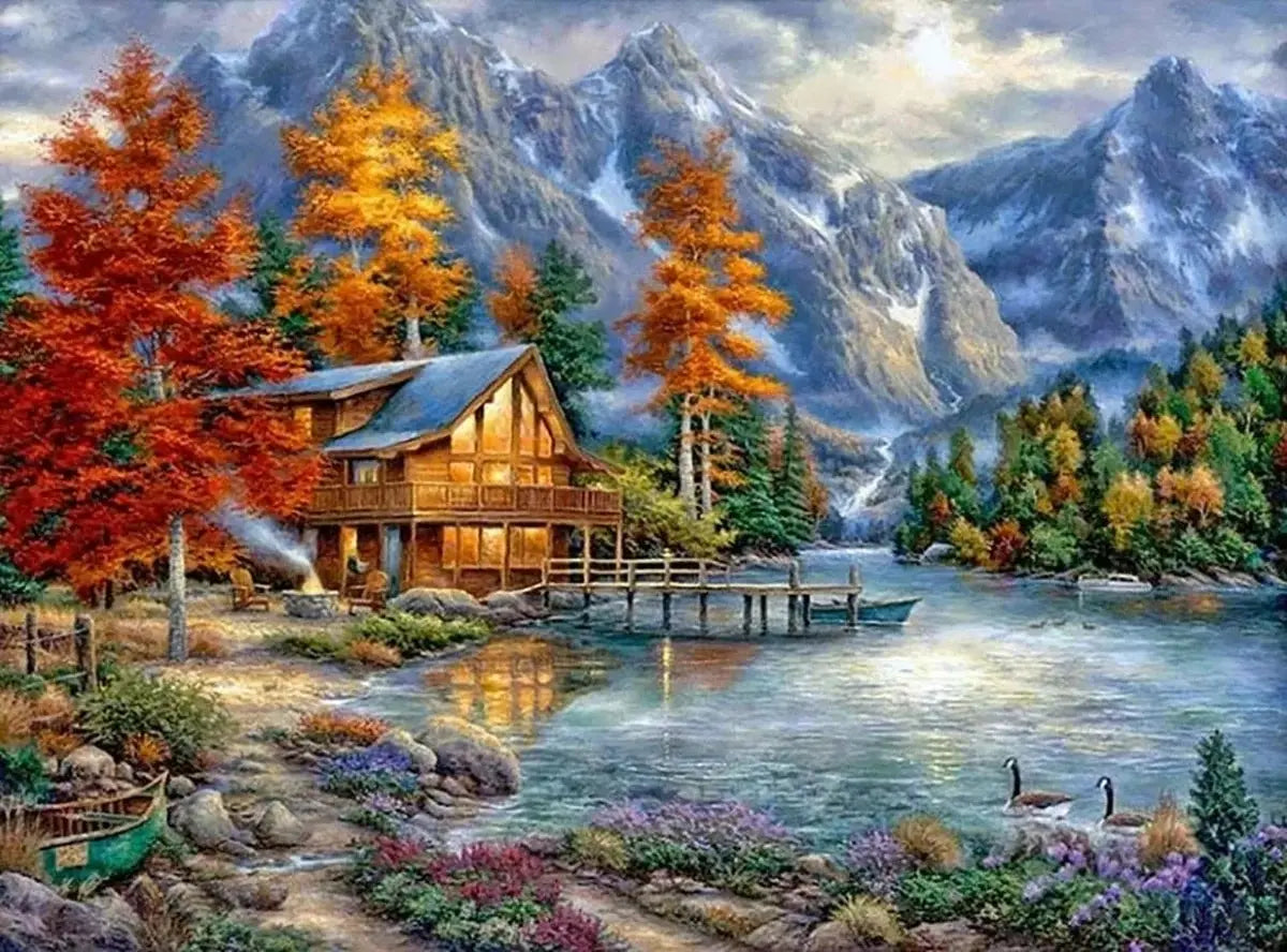 5D Diamond Painting Landscape House Full Drill DIY Embroidery Kit