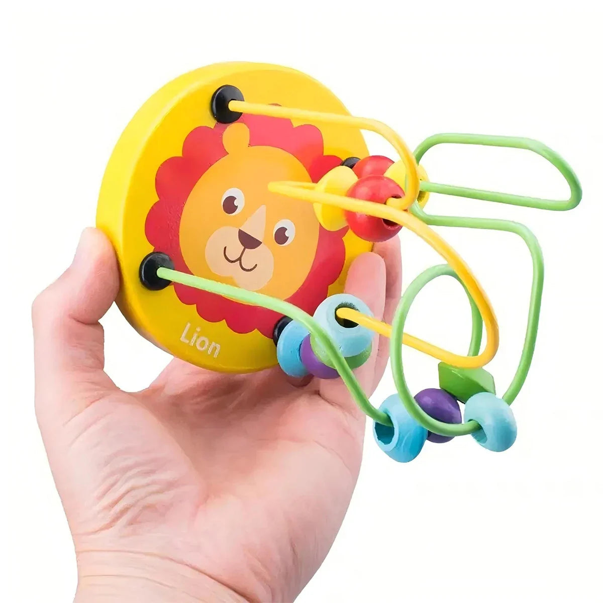 Wooden Roller Coaster Toy – Colorful Educational Bead Maze for Kids