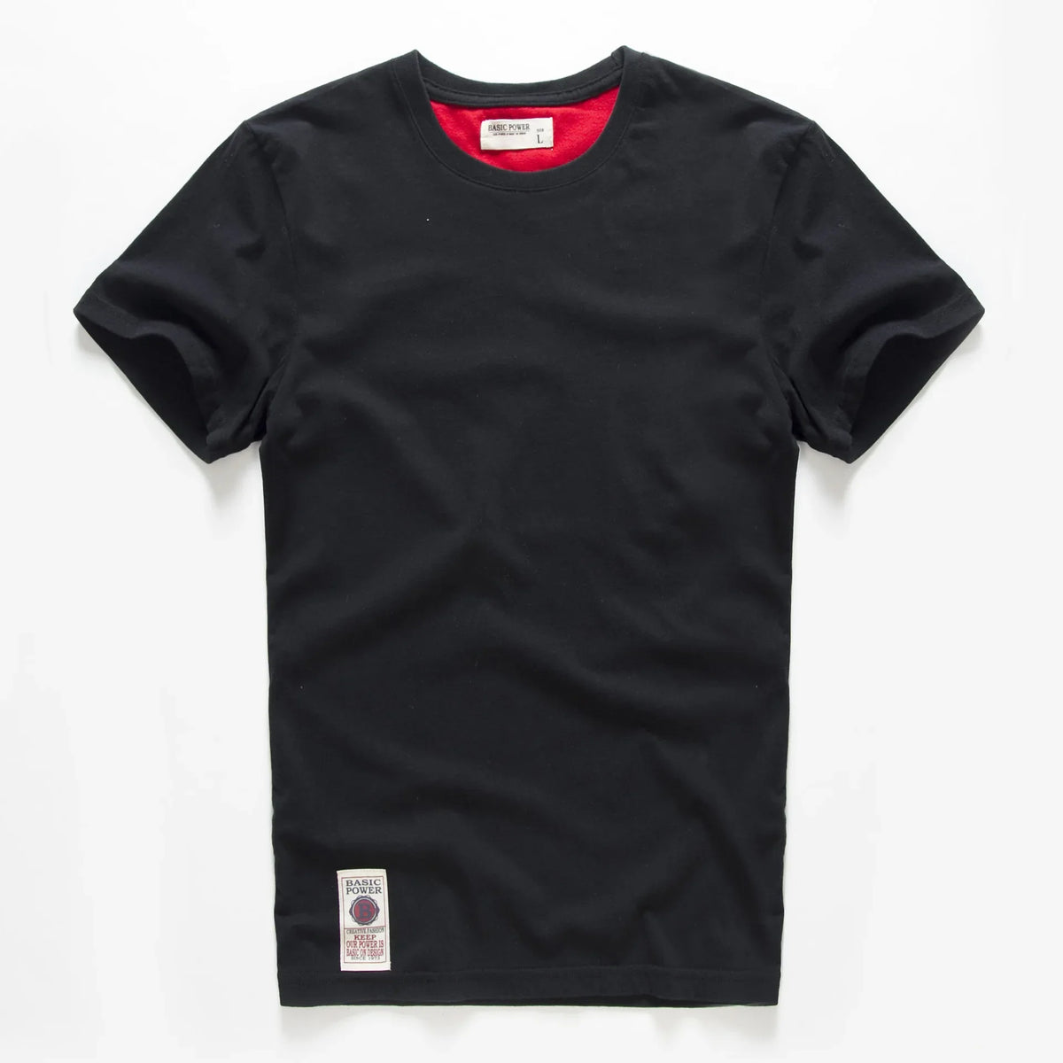 Men's Cotton Basic T-Shirt, Casual Short Sleeve Streetwear Tee