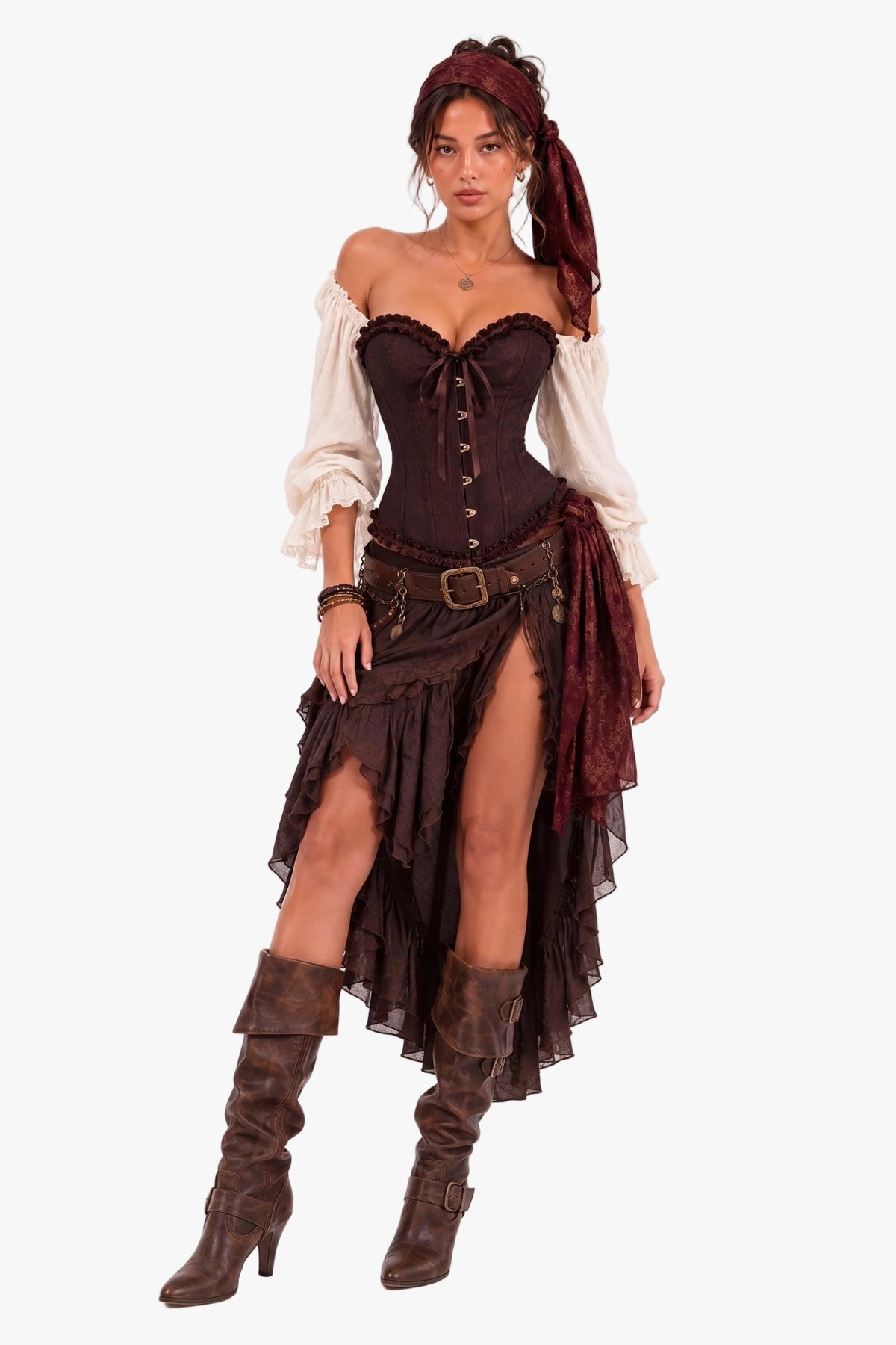 Saddle Rose Brown Corset
