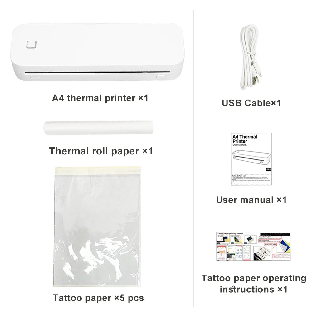Portable A4 Thermal Printer – Bluetooth Wireless Mini Document Printer