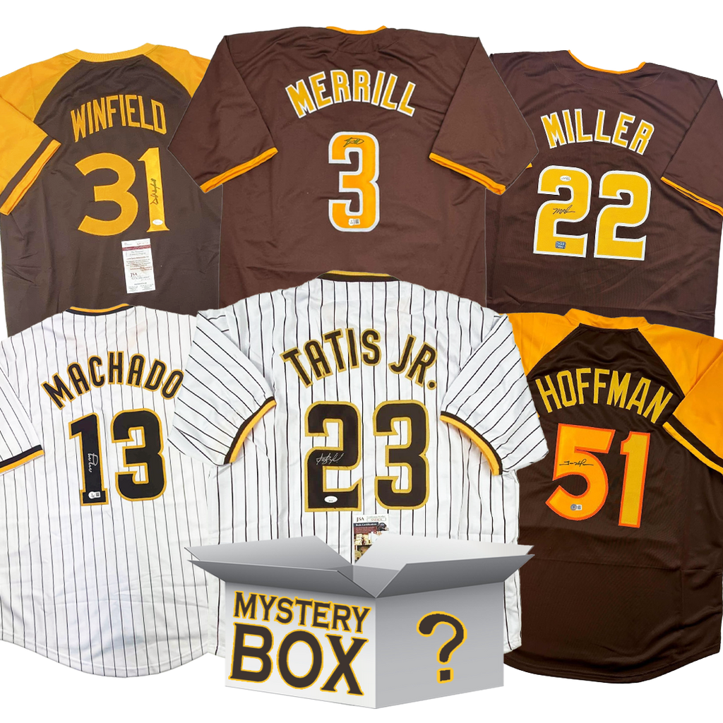 Autographed/Signed San Diego Baseball Jersey Mystery Box with PSA JSA or Beckett COA