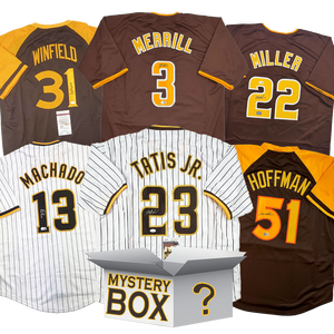 Autographed/Signed San Diego Baseball Jersey Mystery Box with PSA JSA or Beckett COA
