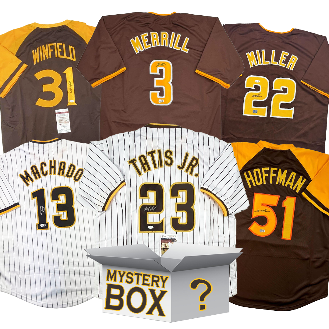 Autographed/Signed San Diego Baseball Jersey Mystery Box with PSA JSA or Beckett COA