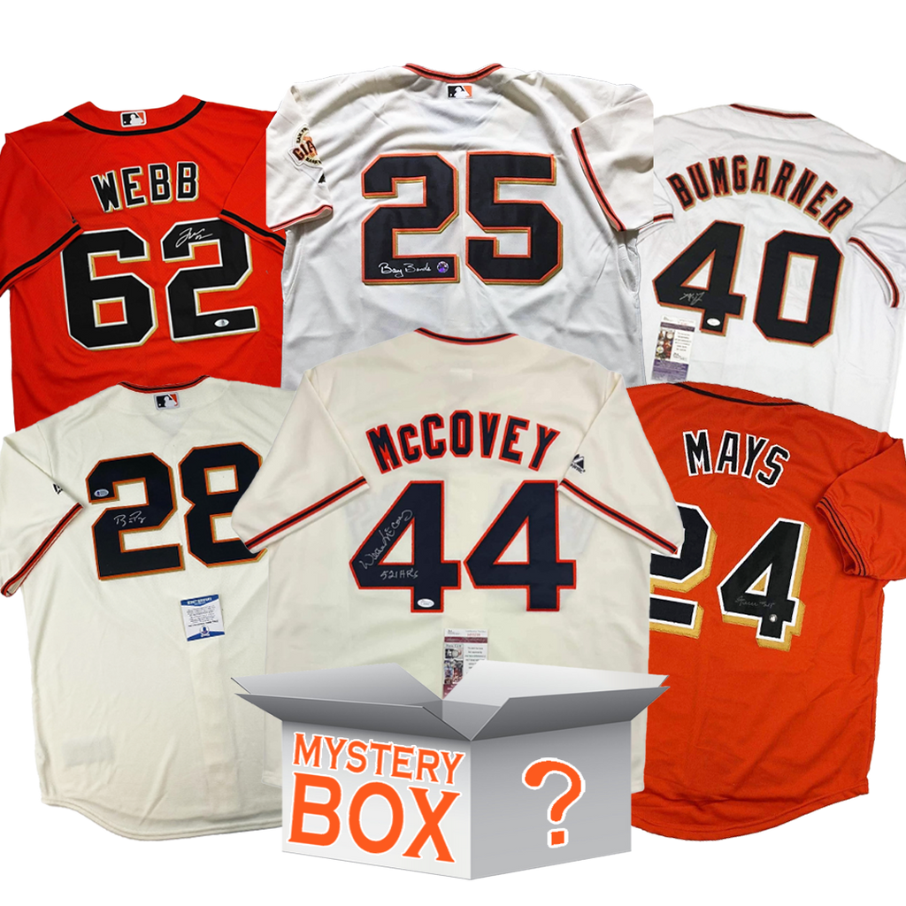 Autographed/Signed San Francisco Baseball Jersey Mystery Box with PSA JSA or Beckett COA