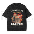Sassy Cat "Gluten Free" Vintage Washed Tee – 230G Heavy Cotton Oversized Meme Top