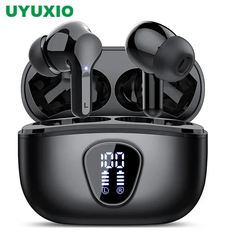 Bluetooth 5.3 In-Ear Earbuds with LED Display & ENC Mic