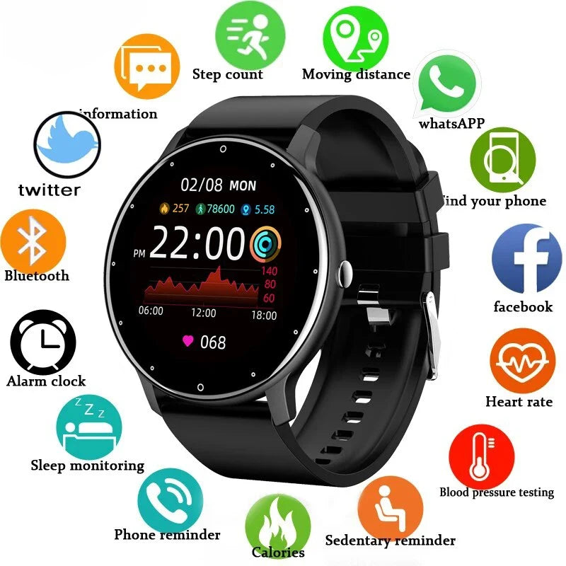 Men's Smart Watch – Full Touch Screen Fitness Tracker, Waterproof